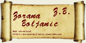 Zorana Boljanić vizit kartica